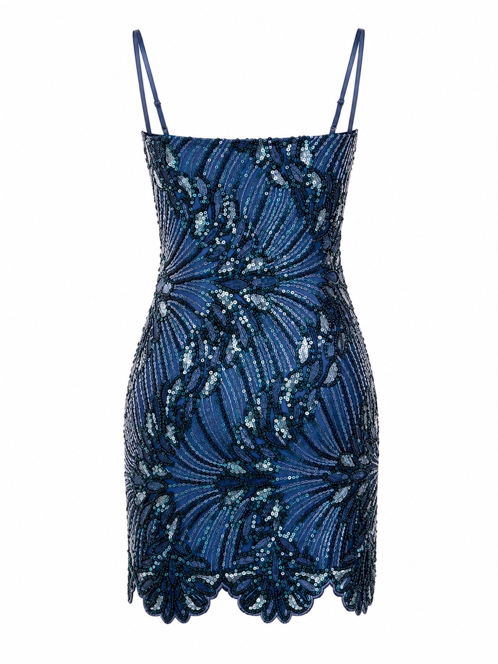 SENI & CADE Blue Sequin Embroidered Bodycon Mini Dress XS NWT - Picture 6 of 6